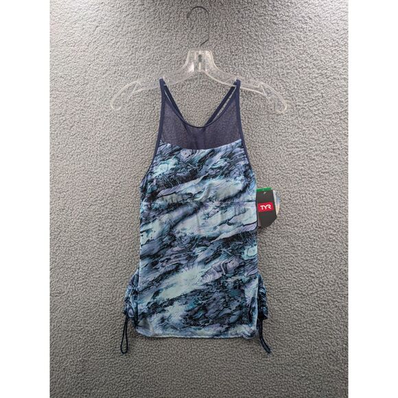 NEW TYR Womens Tessa Blue High Neck Crossback Tankini Top sz 4/6 style TTESHA7A - Picture 1 of 13